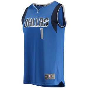 Men’s Dallas Mavericks Theo Pinson Fanatics Branded Blue Fast Break Replica Jersey – Icon Edition