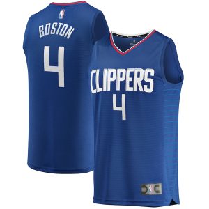 Men’s LA Clippers Brandon Boston Jr. Fanatics Branded Royal Fast Break Replica Jersey – Icon Edition