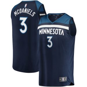 Men’s Minnesota Timberwolves Jaden McDaniels Fanatics Branded Navy Fast Break Replica Jersey – Icon Edition