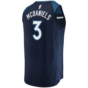 Men’s Minnesota Timberwolves Jaden McDaniels Fanatics Branded Navy Fast Break Replica Jersey – Icon Edition