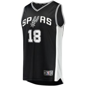 Men’s San Antonio Spurs Devontae Cacok Fanatics Branded Black Fast Break Replica Jersey – Icon Edition