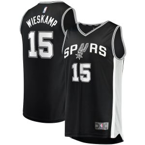 Men’s San Antonio Spurs Joe Wieskamp Fanatics Branded Black Fast Break Replica Jersey – Icon Edition