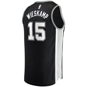 Men’s San Antonio Spurs Joe Wieskamp Fanatics Branded Black Fast Break Replica Jersey – Icon Edition