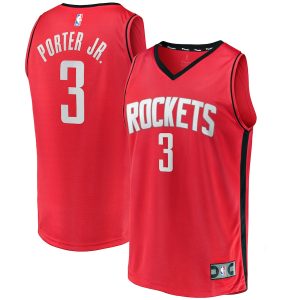 Men’s Houston Rockets Kevin Porter Jr. Fanatics Branded Red Fast Break Replica Jersey – Icon Edition