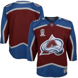 Youth Colorado Avalanche Burgundy Home 2022 Stanley Cup Champions Premier Jersey