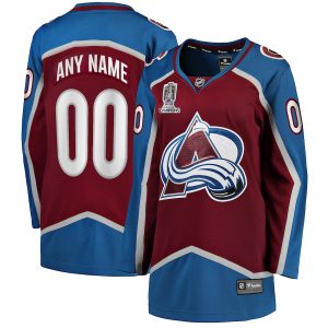 Women’s Colorado Avalanche Fanatics Branded Burgundy Home 2022 Stanley Cup Champions Breakaway Custom Jersey