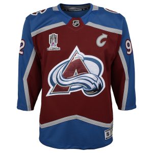 Youth Colorado Avalanche Gabriel Landeskog Burgundy Home 2022 Stanley Cup Champions Premier Player Jersey