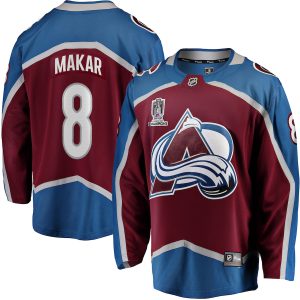 Men’s Colorado Avalanche Cale Makar Fanatics Branded Burgundy 2022 Stanley Cup Champions Breakaway Patch Player Jersey