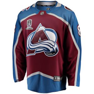 Men’s Colorado Avalanche Cale Makar Fanatics Branded Burgundy 2022 Stanley Cup Champions Breakaway Patch Player Jersey