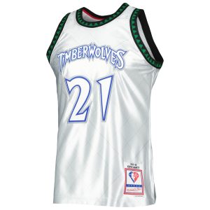 Men’s Minnesota Timberwolves Kevin Garnett Mitchell & Ness Platinum 1997/98 Hardwood Classics 75th Anniversary Swingman Jersey