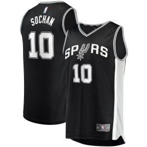 Men’s San Antonio Spurs Jeremy Sochan Fanatics Branded Black Fast Break Replica Player Jersey – Icon Edition