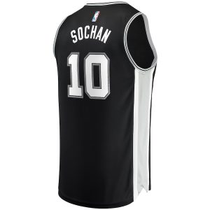 Men’s San Antonio Spurs Jeremy Sochan Fanatics Branded Black Fast Break Replica Player Jersey – Icon Edition