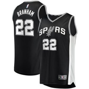 Men’s San Antonio Spurs Malaki Branham Fanatics Branded Black Fast Break Replica Player Jersey – Icon Edition