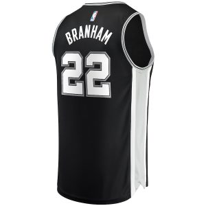 Men’s San Antonio Spurs Malaki Branham Fanatics Branded Black Fast Break Replica Player Jersey – Icon Edition