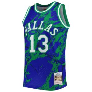 Men’s Dallas Mavericks Steve Nash Mitchell & Ness Blue 1998/99 Hardwood Classics Marble Swingman Jersey