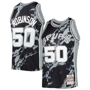 Men’s San Antonio Spurs David Robinson Mitchell & Ness Black 1998/99 Hardwood Classics Marble Swingman Jersey