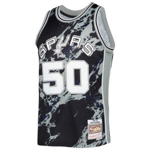 Men’s San Antonio Spurs David Robinson Mitchell & Ness Black 1998/99 Hardwood Classics Marble Swingman Jersey