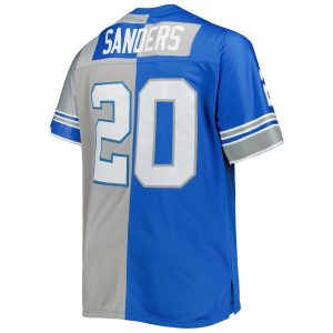 Men’s Detroit Lions Barry Sanders Mitchell & Ness Blue/Silver Big & Tall Split Legacy Retired Player Replica Jersey