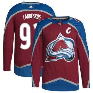 Men’s Colorado Avalanche Gabriel Landeskog adidas Burgundy Primegreen Authentic Player Jersey