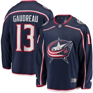 Men’s Columbus Blue Jackets Johnny Gaudreau Fanatics Branded Navy Breakaway Player Jersey