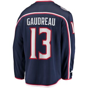 Men’s Columbus Blue Jackets Johnny Gaudreau Fanatics Branded Navy Breakaway Player Jersey