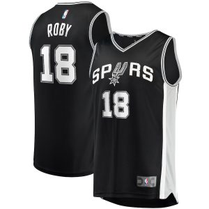 Men’s San Antonio Spurs Isaiah Roby Fanatics Branded Black Fast Break Replica Jersey – Icon Edition