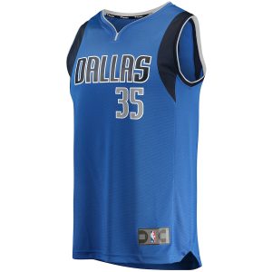 Men’s Dallas Mavericks Christian Wood Fanatics Branded Blue Fast Break Replica Jersey – Icon Edition