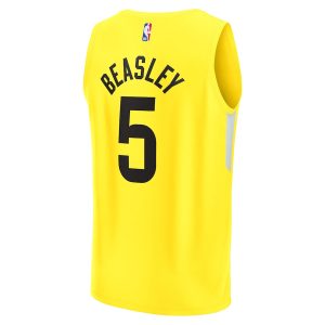 Men’s Utah Jazz Malik Beasley Fanatics Branded Yellow Fast Break Replica Jersey – Icon Edition