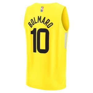 Men’s Utah Jazz Leandro Bolmaro Fanatics Branded Yellow Fast Break Replica Jersey – Icon Edition