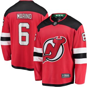 Men’s New Jersey Devils John Marino Fanatics Branded Red Home Breakaway Player Jersey