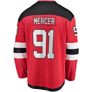 Men’s New Jersey Devils Dawson Mercer Fanatics Branded Red Home Breakaway Jersey