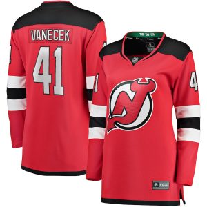 Women’s New Jersey Devils Vitek Vanecek Fanatics Branded Red Home Breakaway Player Jersey