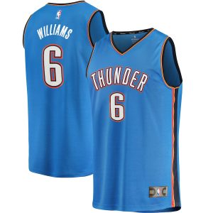 Men’s Oklahoma City Thunder Jaylin Williams Fanatics Branded Blue 2021/22 Fast Break Replica Jersey – Icon Edition