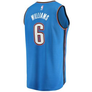 Men’s Oklahoma City Thunder Jaylin Williams Fanatics Branded Blue 2021/22 Fast Break Replica Jersey – Icon Edition