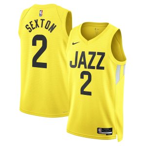 Unisex Utah Jazz Collin Sexton Nike Gold Swingman Jersey – Icon Edition