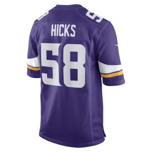 Men’s Minnesota Vikings Jordan Hicks Nike Purple Game Player Jersey
