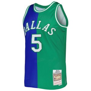 Men’s Dallas Mavericks Jason Kidd Mitchell & Ness Blue/Green Hardwood Classics 1994/95 Split Swingman Jersey