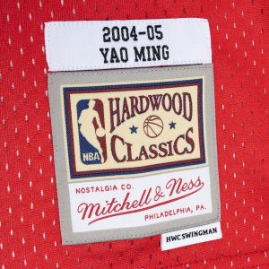 Men’s Houston Rockets Yao Ming Mitchell & Ness Navy/Red Hardwood Classics 2004/05 Split Swingman Jersey