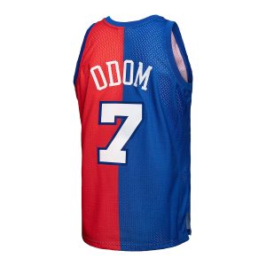 Men’s LA Clippers Lamar Odom Mitchell & Ness Royal/Red Hardwood Classics 2000/01 Split Swingman Jersey