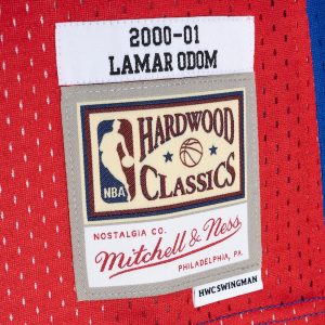 Men’s LA Clippers Lamar Odom Mitchell & Ness Royal/Red Hardwood Classics 2000/01 Split Swingman Jersey