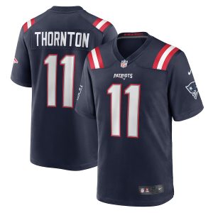 Men’s New England Patriots Tyquan Thornton Nike Navy Game Player Jersey