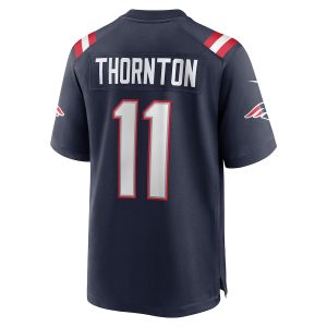 Men’s New England Patriots Tyquan Thornton Nike Navy Game Player Jersey