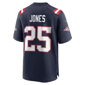 Men’s New England Patriots Marcus Jones Nike Navy Game Player Jersey