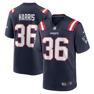 Men’s New England Patriots Kevin Harris Nike Navy Game Player Jersey
