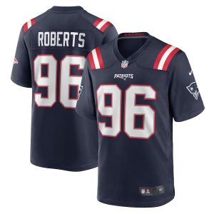 Men’s New England Patriots Sam Roberts Nike Navy Game Player Jersey