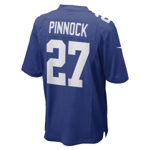 Men’s New York Giants Jason Pinnock Nike Royal Game Player Jersey