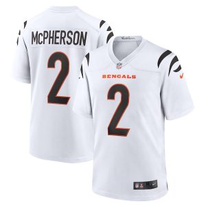 Men’s Cincinnati Bengals Evan McPherson Nike White Game Player Jersey