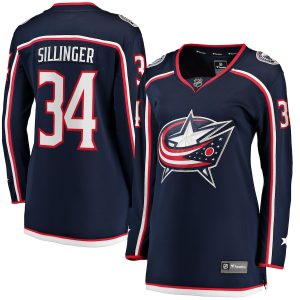 Women’s Columbus Blue Jackets Cole Sillinger Fanatics Branded Navy Home Breakaway Player Jersey