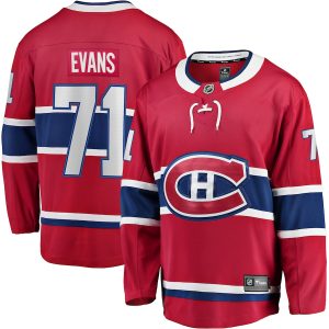 Men’s Montreal Canadiens Jake Evans Fanatics Branded Red Home Breakaway Player Jersey