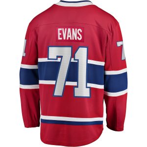 Men’s Montreal Canadiens Jake Evans Fanatics Branded Red Home Breakaway Player Jersey